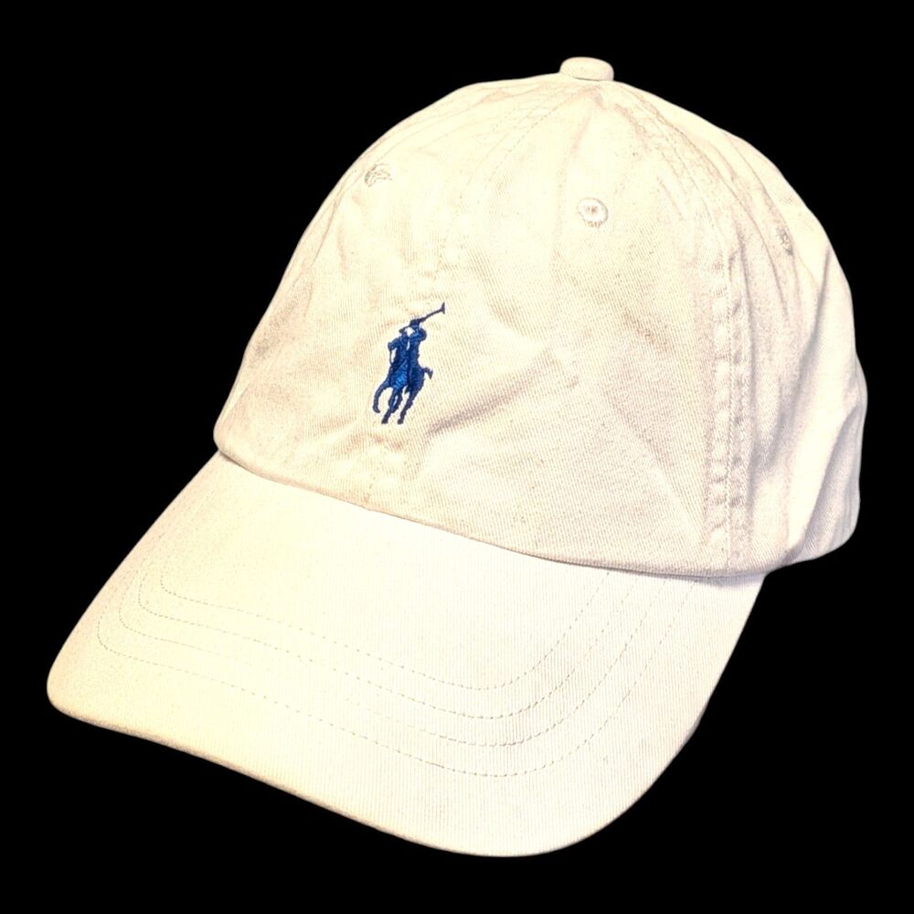 Polo Ralph Lauren Iconic Cotton Chino Ball Cap/Hat Vintage White Unisex